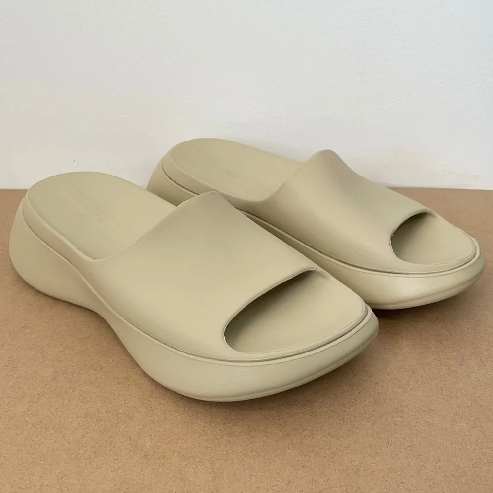 Zara Chunky Oversized Platform Slides Y2K Size 9 - Picture 2 of 9